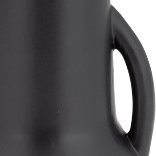 Ceramic 8", Vase, Handles, Black
