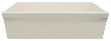 Fireclay Reversible Sink, Decorative 2 Â½" Lip on One Side