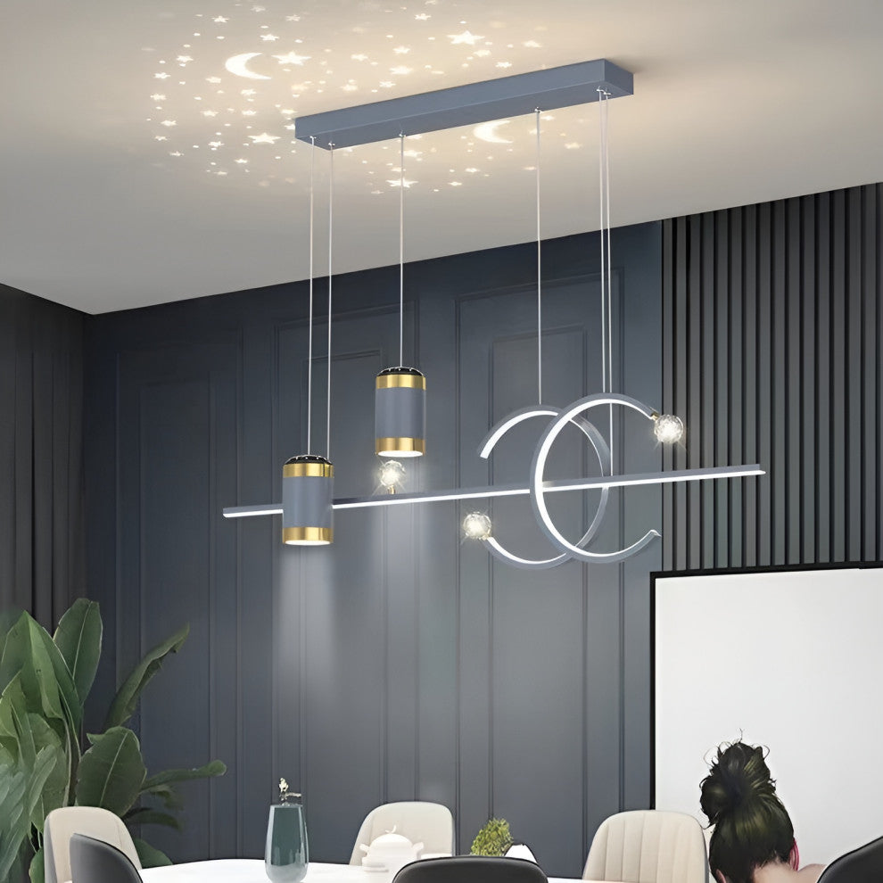 Le Mas | Pendant Light in a Nordic style for Dining Room, Blue, Warm Light