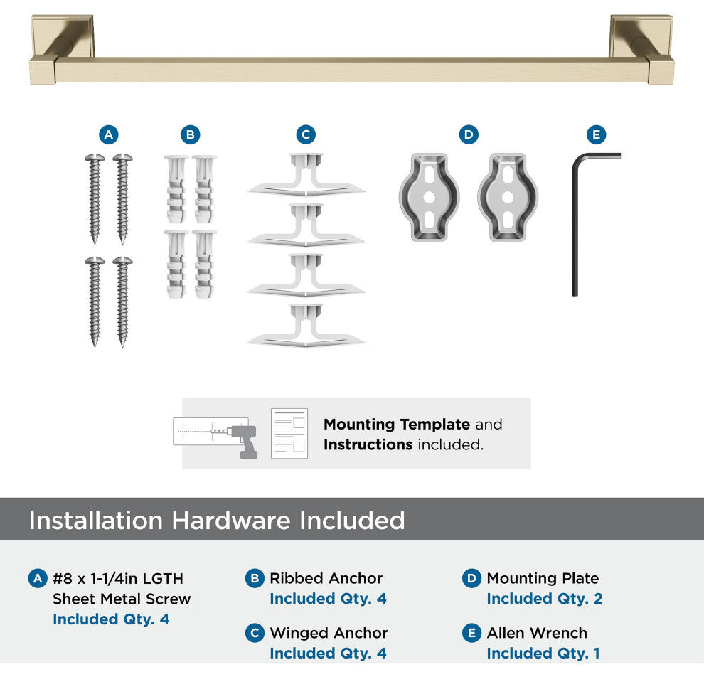 Appoint Traditional Towel Bar, Golden Champagne, 18" Center-to-Center