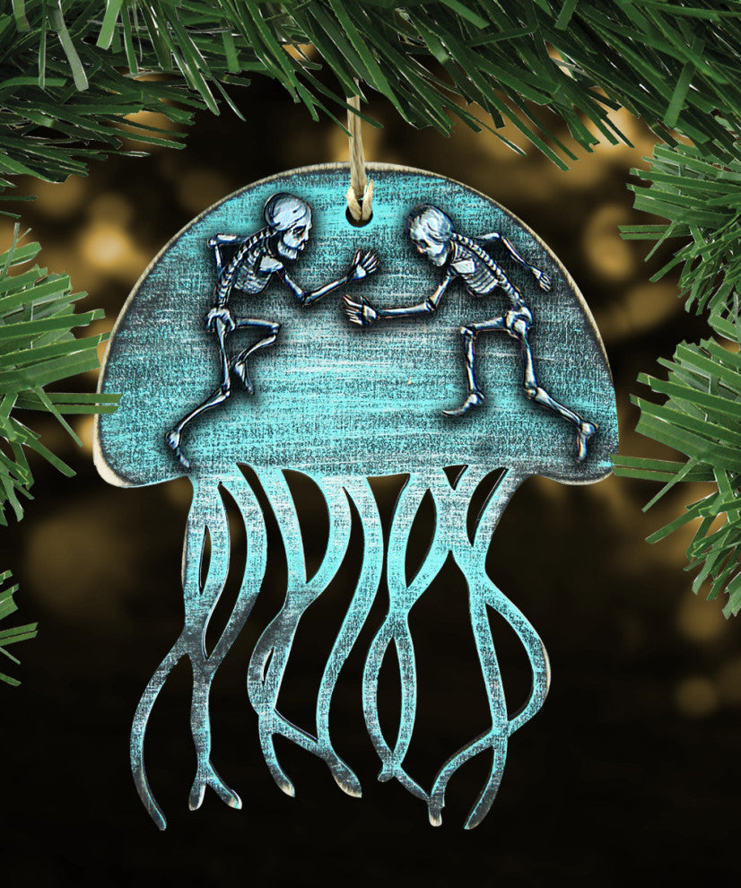 Dancing Skeletons Jellyfish  Ornaments, Set of 3, Magnet