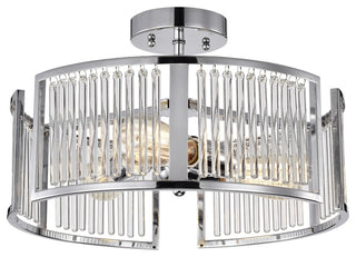 Frey Transitional 3 Light Chrome Semi-Flush Ceiling Fixture 16" Wide