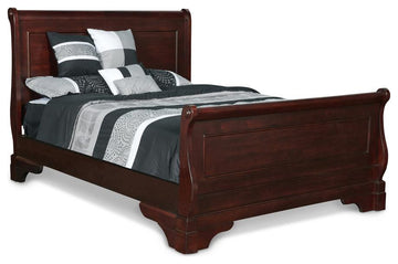 Furniture Versailles Solid Wood King Bed in Bordeaux Cherry