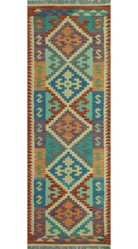 Sangat Kilim Belma Rust/Ivory Runner, 2'8x8'1