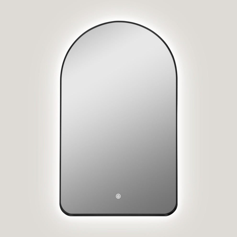 Rita 23.6 in. x 39.5 in. LED Metal Framed Bath Vanity Mirror, Black