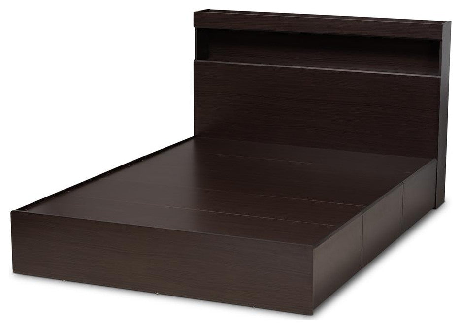 Blaine Dark Brown Finished Wood Queen Size 6-Drawer Platform Storage Bed