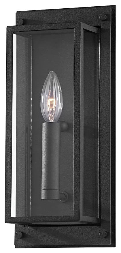 Winslow One Light Exterior Wall Sconce, Texture Black