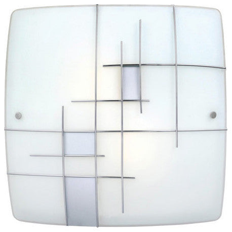 Eglo 2x60w Ceiling Light W/ Chrome Finish & Clear & White Paint Design - 90383A