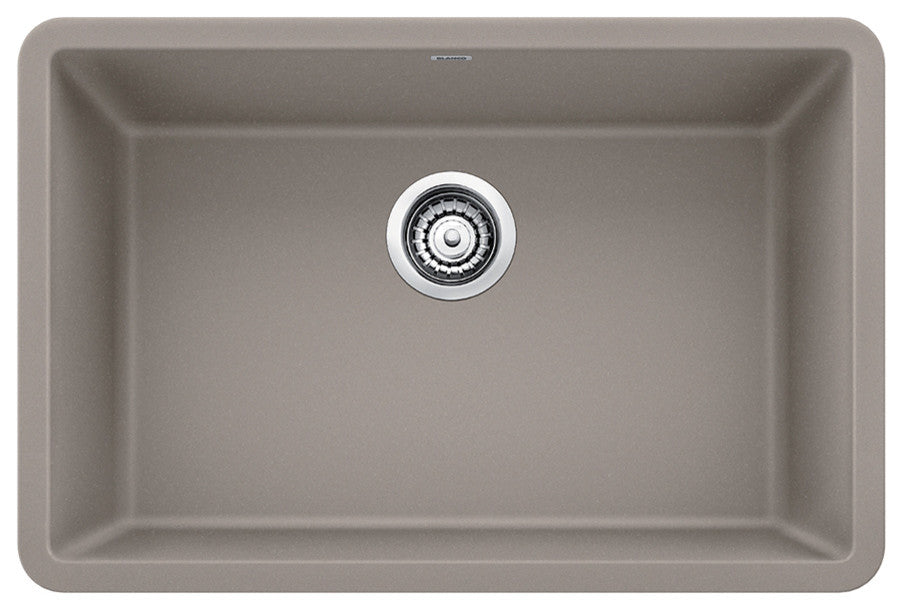 Blanco Precis Silgranit 27" Single Bowl Kitchen Sink, Truffle