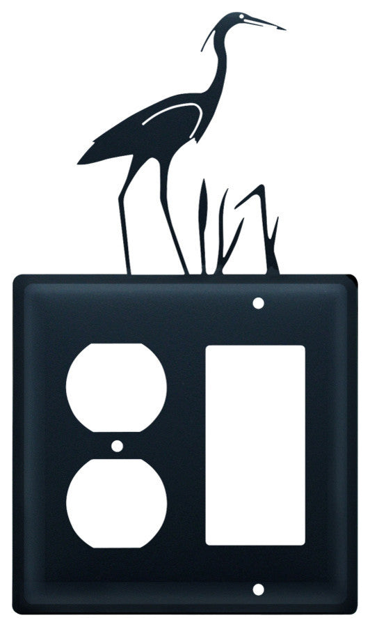 Single Outlet and GFI Cover, Heron