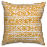 Yellow Tribal Pattern 20x20 Throw Pillow