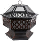 25.22'' H x 24.42'' W Iron Wood Burning Outdoor Fire Pit