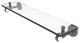 Pacific Grove 16" Glass Shelf with Twisted Accents, Matte Gray
