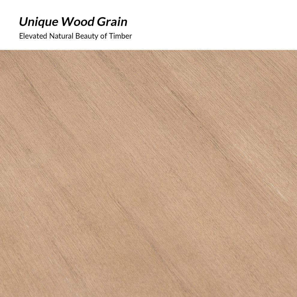 54"W Solid Wood Round Dining Table, Natural