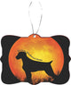 German Wirehaired Pointer Dog  Moon Design Rectangle Christmas Tree Ornament