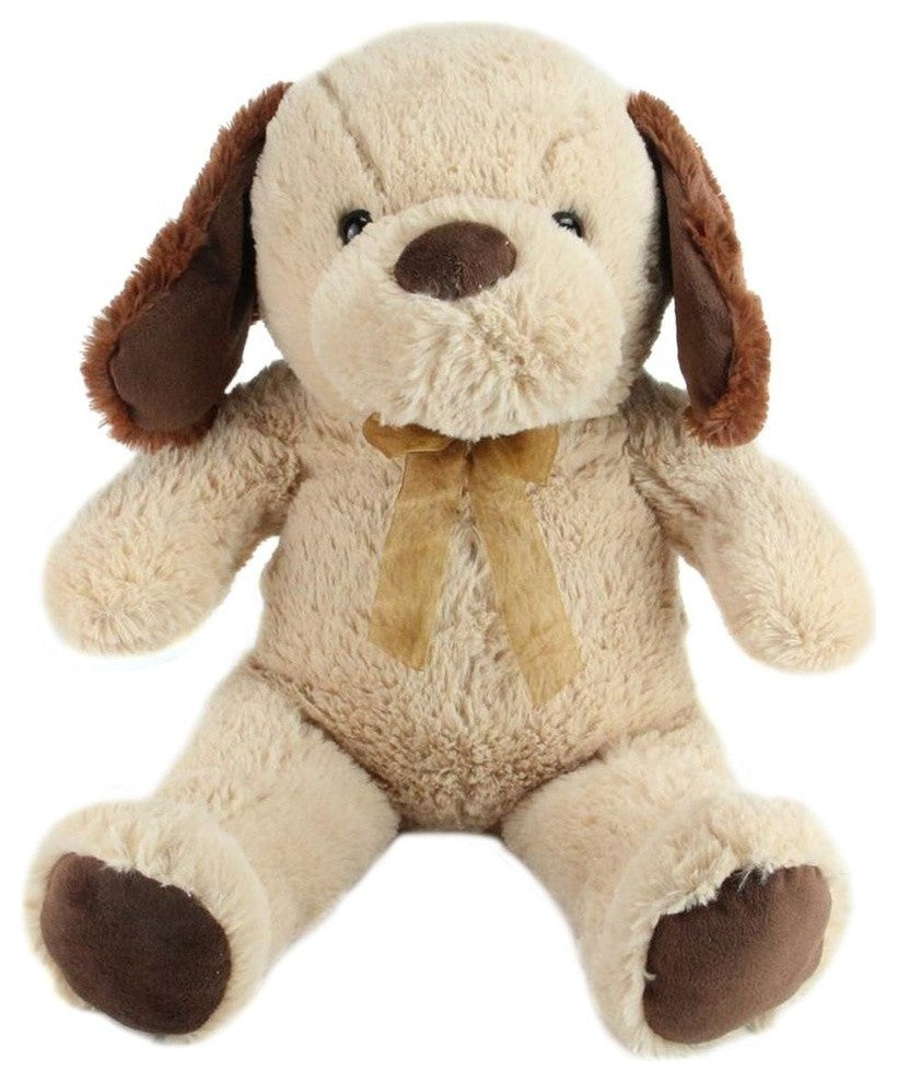 21" Brown and Tan Super Soft Plush Stuffed Puppy Dog Figure
