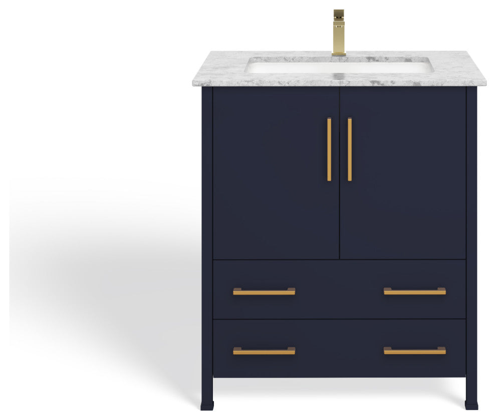 The Honor Bathroom Vanity, Gold, 30", Single Sink, Freestanding