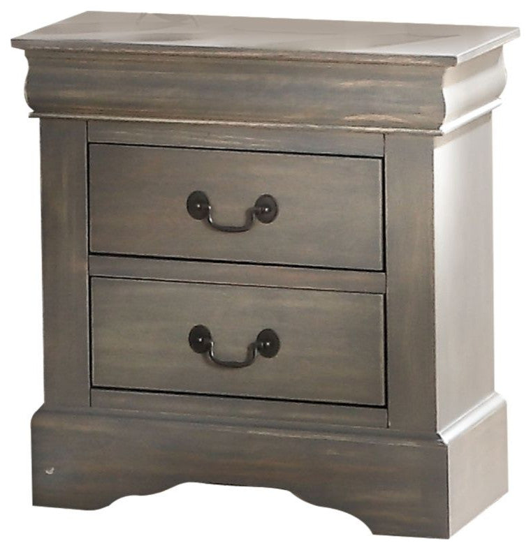 Acme Louis Philippe III Nightstand Antique Gray