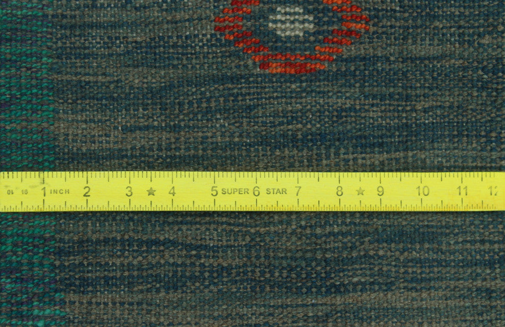 High-Low Kilim Golbahar Blue-Grey Rug