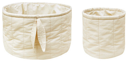 Bambie Quilted Baskets, Set of 2, Natural