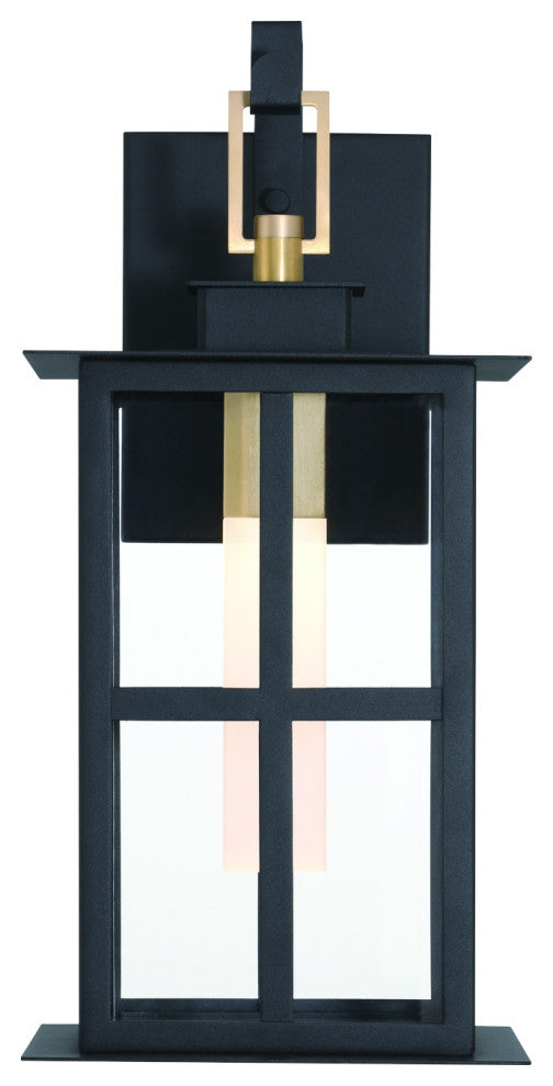 Greyson 16" LED Sconce, Brass/Black