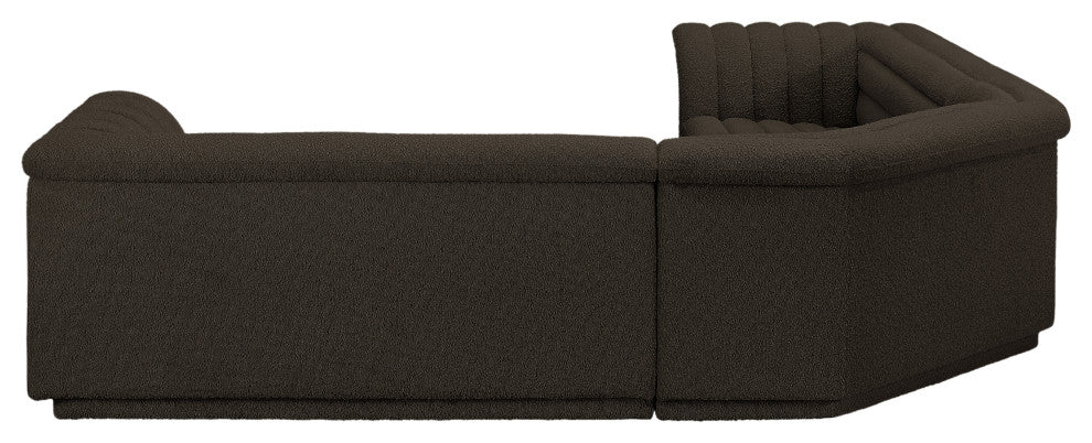 Cascade Upholstered Modular Sofa, Brown, Boucle Fabric, Corner Sectional