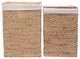 Handmade Wicker Laundry Hampers Set of 2 Water Hyacinth Storage Baskets