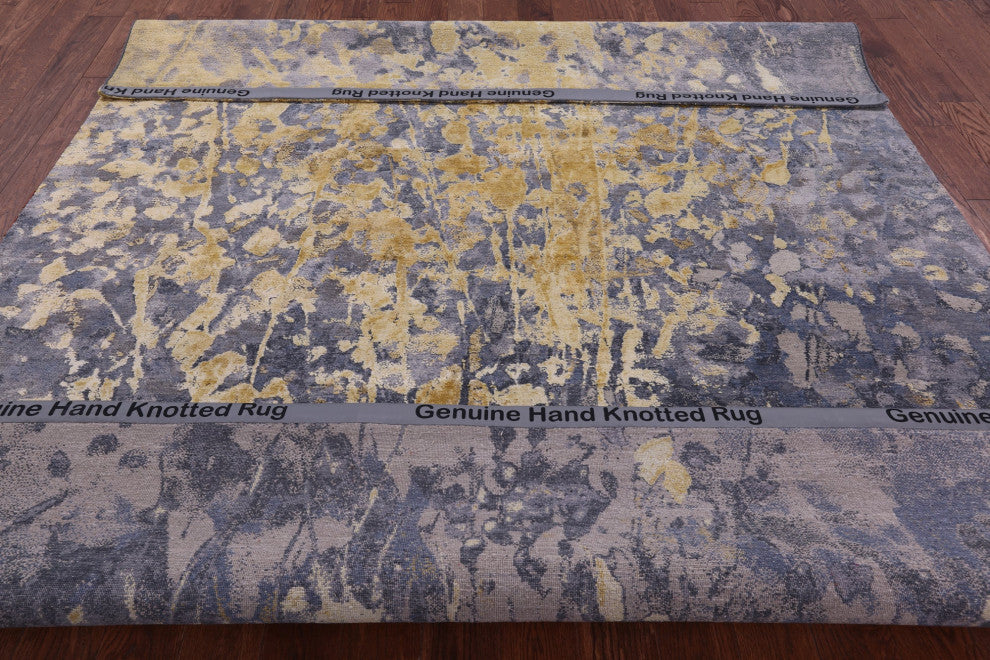 Modern Wool & Silk Hand Knotted Rug 7' 11" X 9' 10" - Q13090