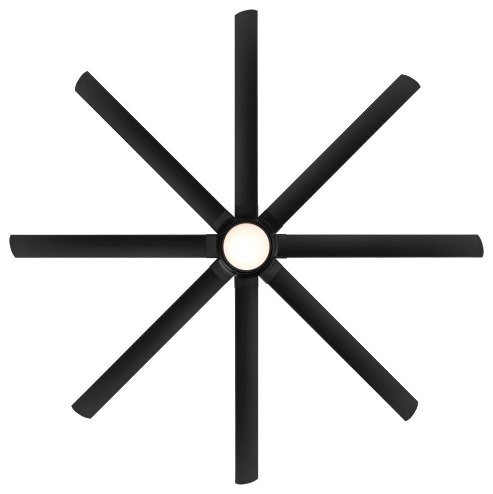 Hydra 96" Indoor/Outdoor 8-Blade Smart Ceiling Fan, Matte Black, 2700K Light Kit