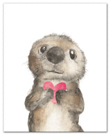 Otter Love 16x20 Canvas Wall Art