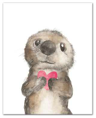 Otter Love 16x20 Canvas Wall Art