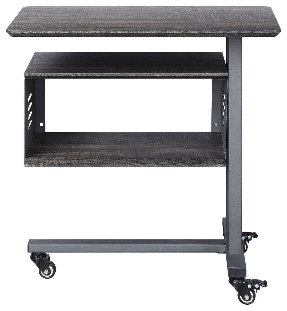 ACME Cargo Accent Table WithWall Shelf, Gunmetal