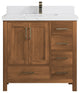 Malibu Teak 36 Center Sink Bath Vanity in Golden Teak 2" Empira Quartz