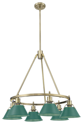 Golden Lighting 3306-6 AB Orwell 6 Light 29"W Chandelier - Aged Brass / Pine
