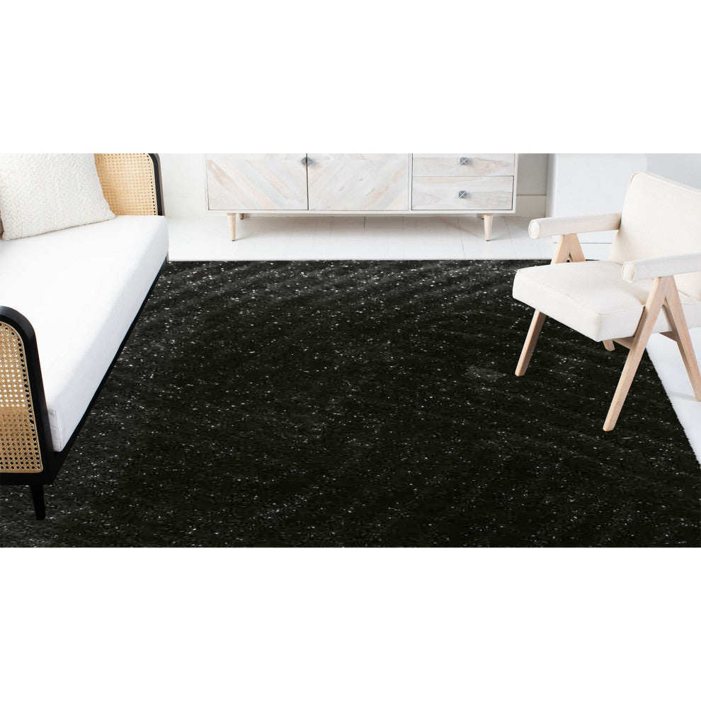 5 x 7 Black Geometric Illusion Area Rug