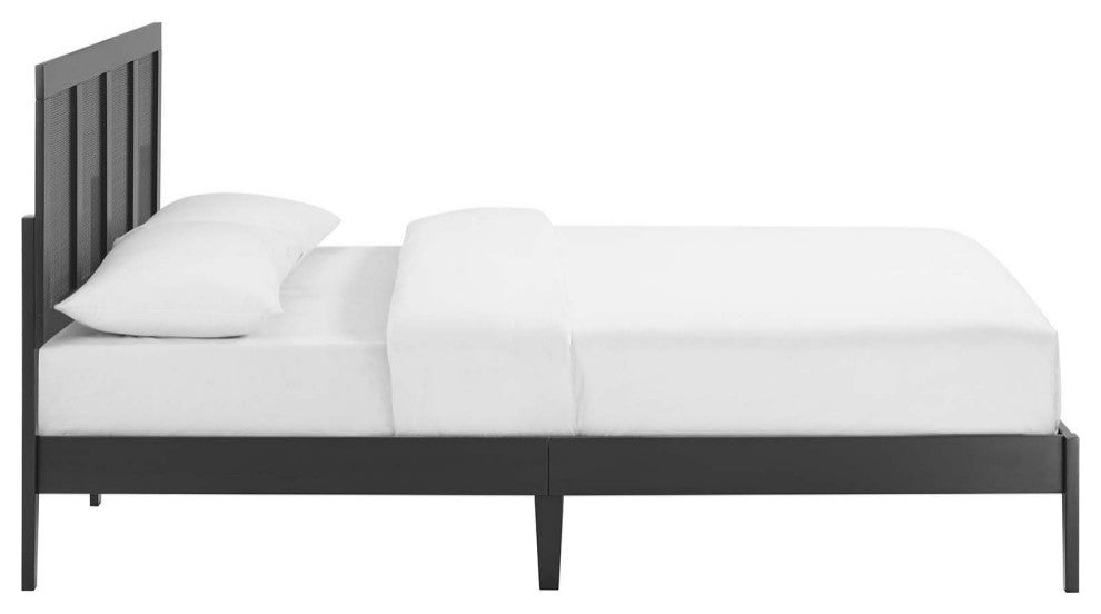 Sirocco Rattan and Wood King Platform Bed, Black