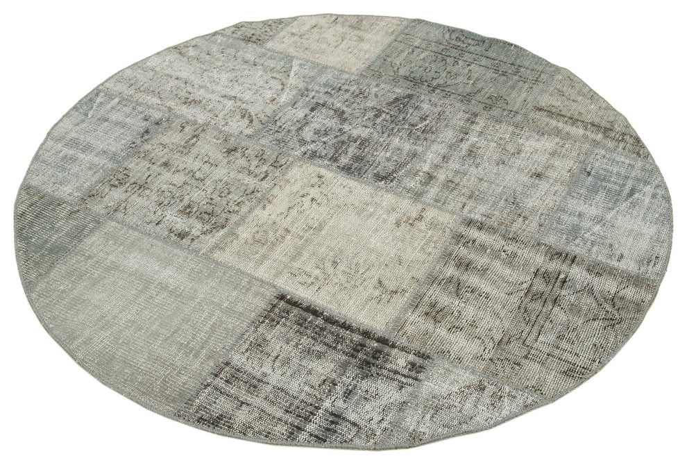 Rug N Carpet - Handwoven Turkish 4' 11" x 4' 11" Contemporary Round Area Rug