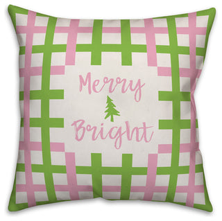 Merry and Bright Plaid 16"x16" Throw Pillow Cover