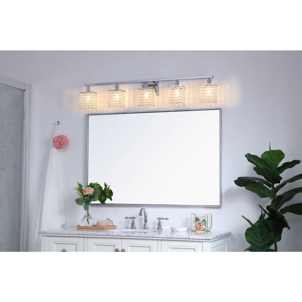 Elegant Lighting LD7014 Phineas 5 Light 42"W Bathroom Vanity - Chrome