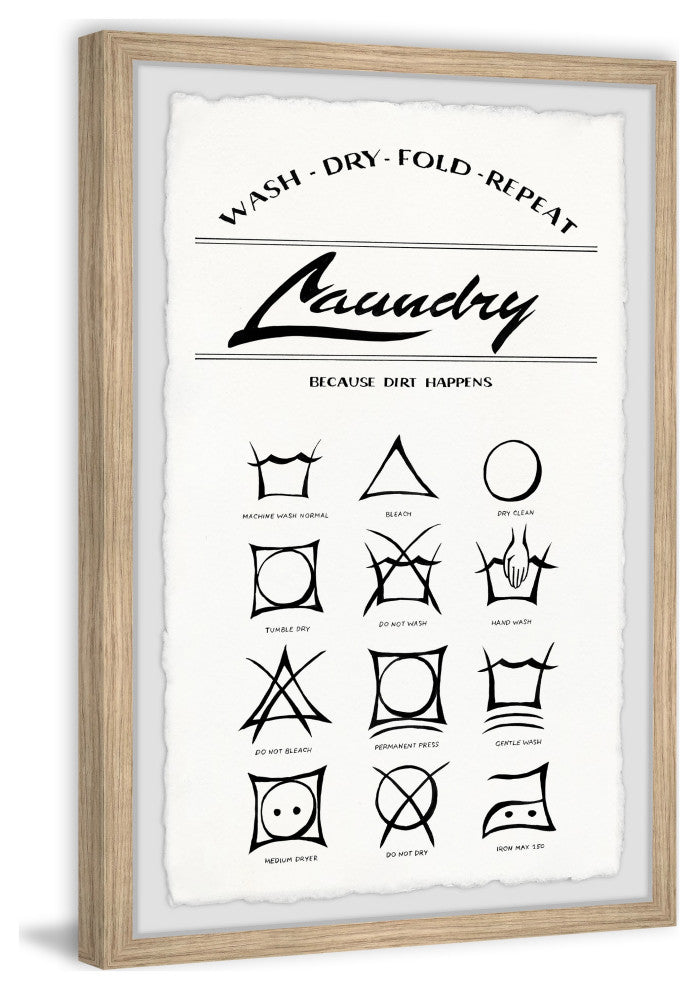 "Laundry Because Dirt Happens" Framed Painting Print, 30x45