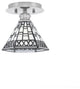 Edge 1 Light Semi-Flush, Brushed Nickel Finish, 7" Pewter Art Glass