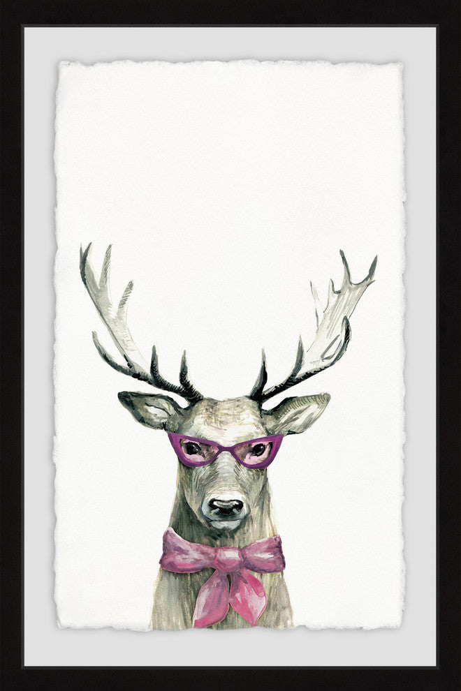 "Pink Buck" Framed Painting Print, 12"x18"