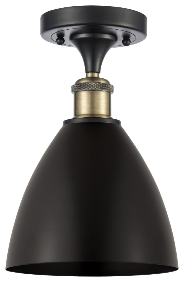 Ballston Dome Semi-Flush Mount, Black Antique Brass, Matte Black
