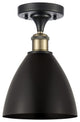 Ballston Dome Semi-Flush Mount, Black Antique Brass, Matte Black