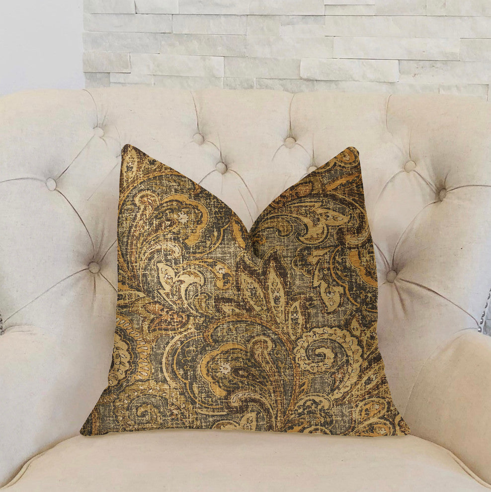 Cypress Field Brown Luxury Throw Pillow, 20"x36" King