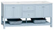 Kitchen Bath Collection Lakeshore 72" Double Vanity, Powder Blue, Engineered White