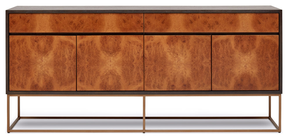 Yoga Sideboard, Oak Burl, Vintage Copper