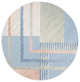 Safavieh Sarasota Collection SAR102 Indoor-Outdoor Rug, Blue/Light Green, 6'7" Round