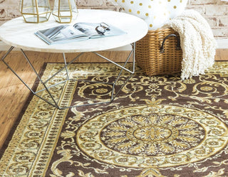 Unique Loom Brown Napoleon Versailles 4' 0 x 4' 0 Square Rug