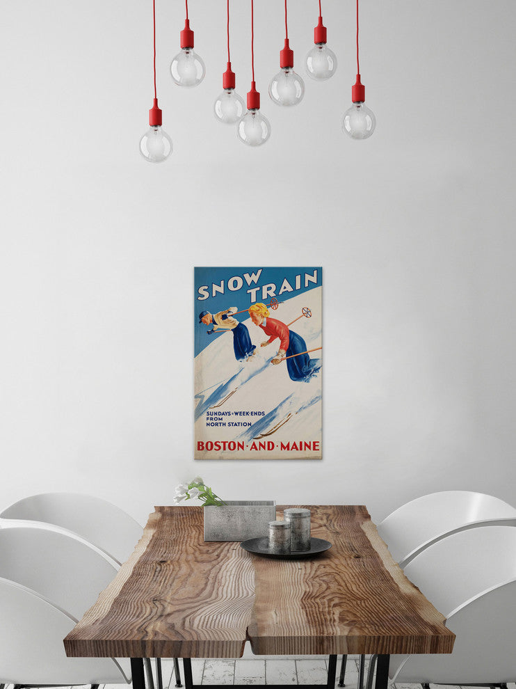 "Snow Train" Painting Print on Wrapped Canvas, 30"x45"